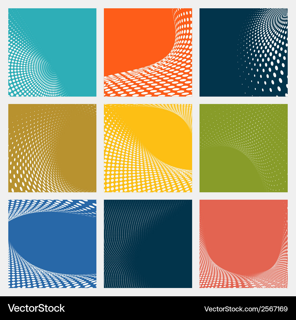 Dotted Abstract Forms Set Vector Image