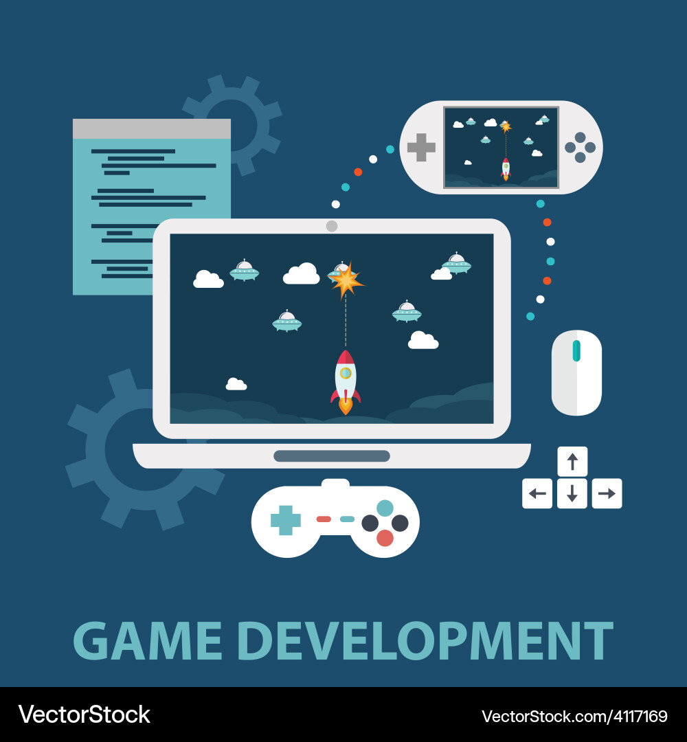 Game development Royalty Free Vector Image - VectorStock