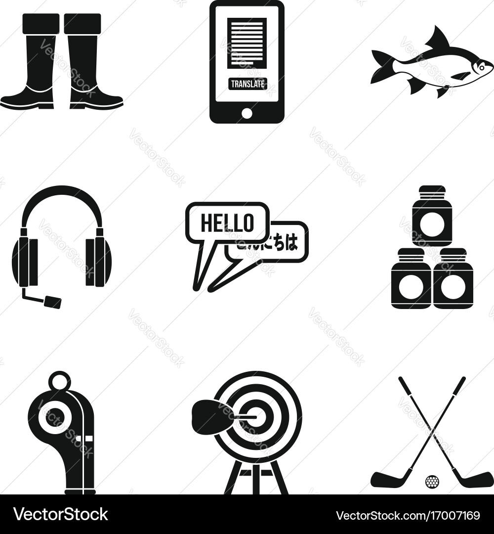 Guide icons set simple style Vector Image