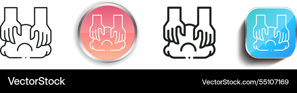 Knead icon thin linear regular and button style Knead icon thin linear regular and button style vector image