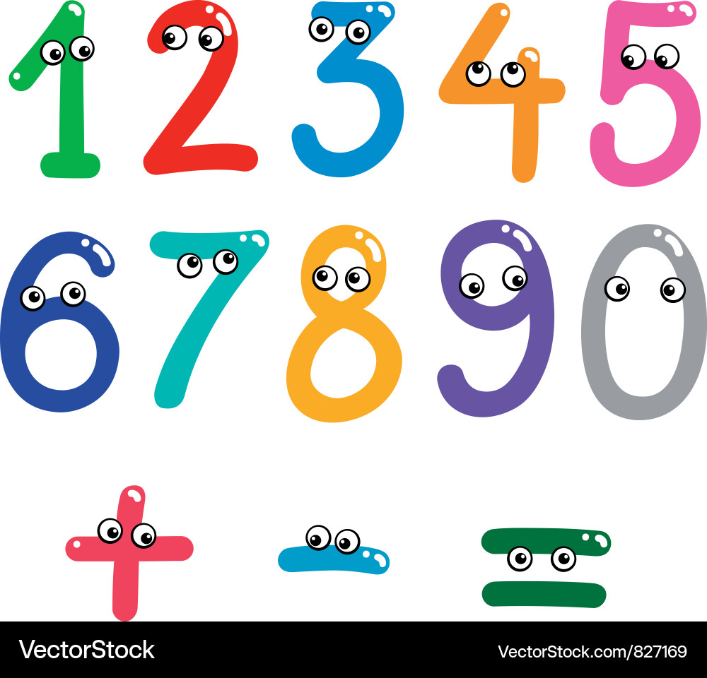 Numbers from zero to nine Vector Image