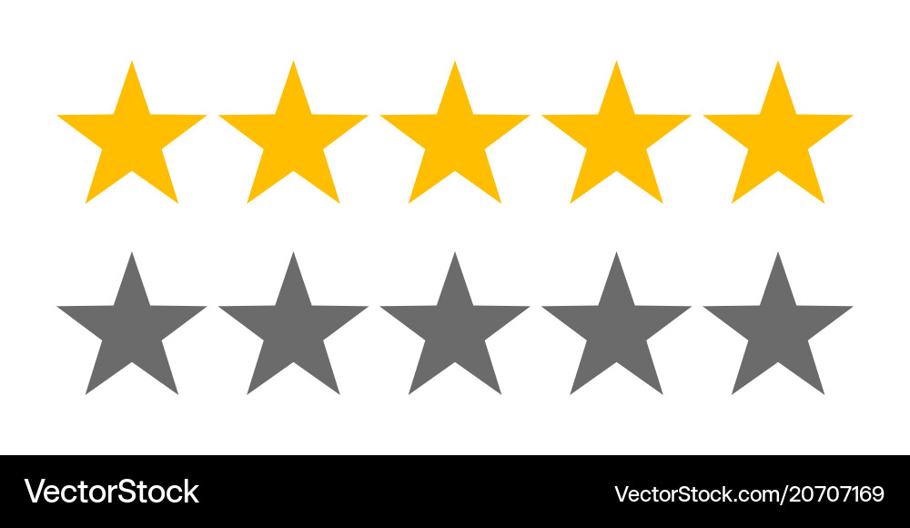 Rating stars 5 rate review web ranking star vector image