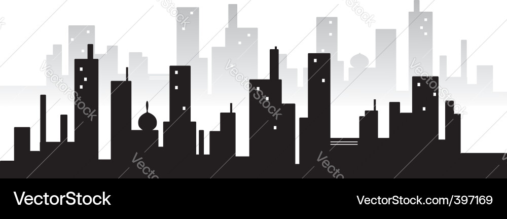 Stadtbild Silhouette Vektorbild