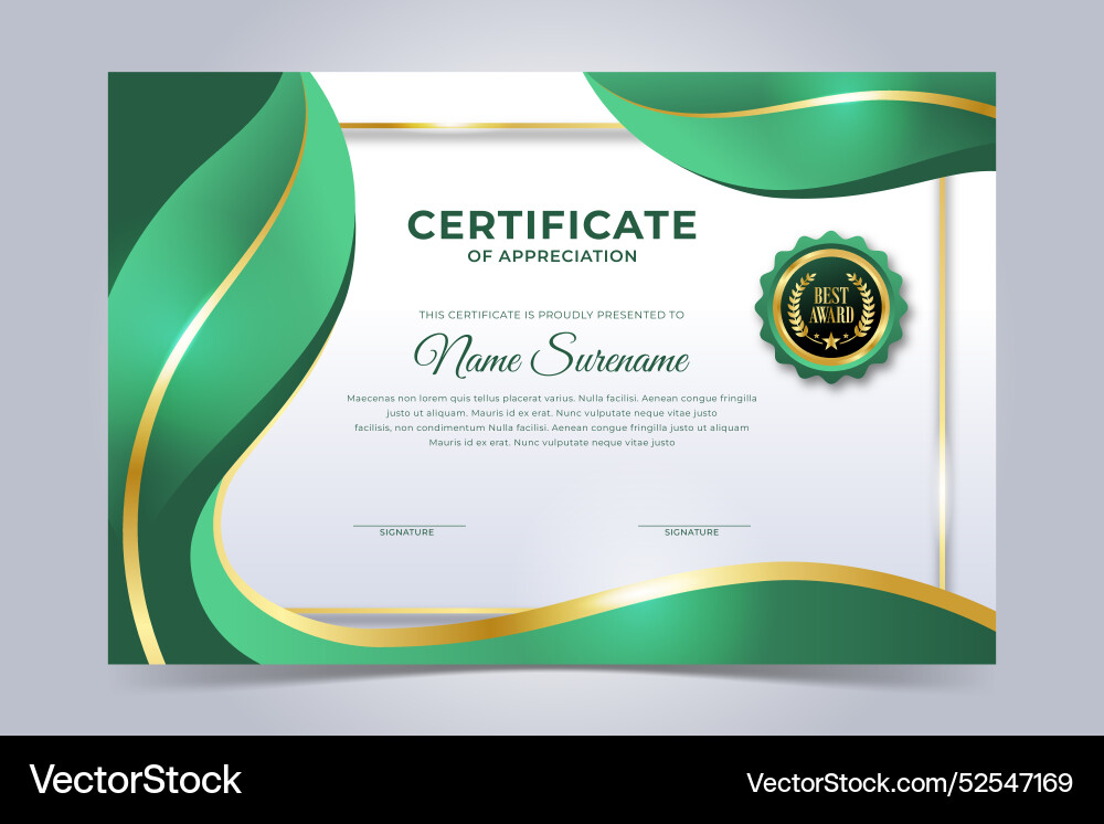 Stylish green leaves environmental certificate Stylish green leaves environmental certificate vector image