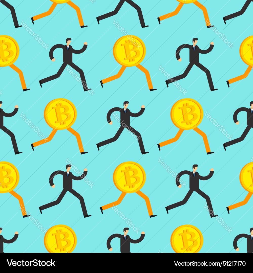 Bitcoin is running pattern seamless concept Bitcoin is running pattern seamless concept vector image