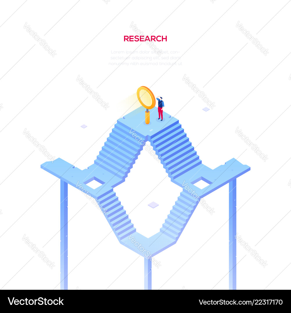 Business research - modern isometric web Business research - modern isometric web vector image
