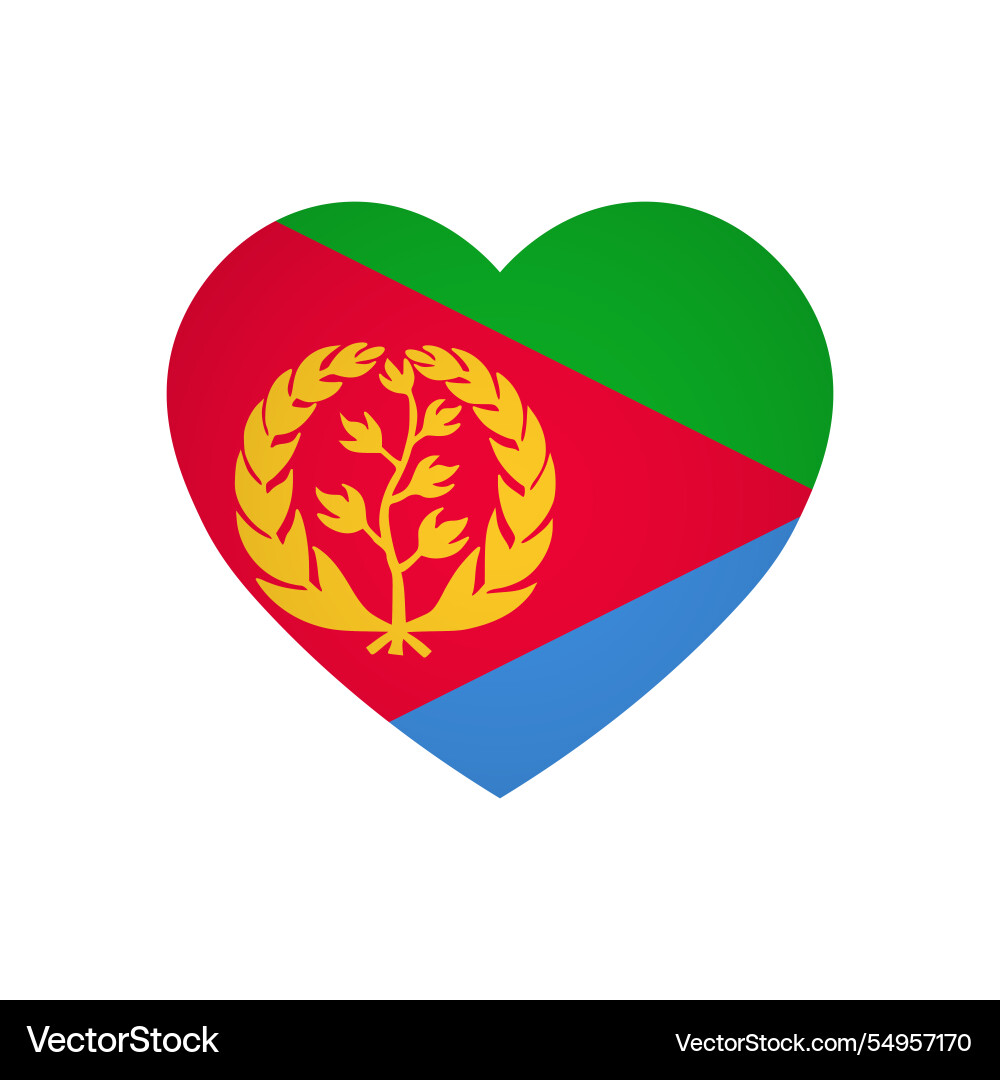 Heart shape flag of eritrea vector image