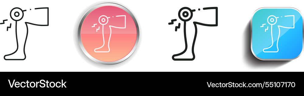 Knee icon thin linear regular and button style vector image