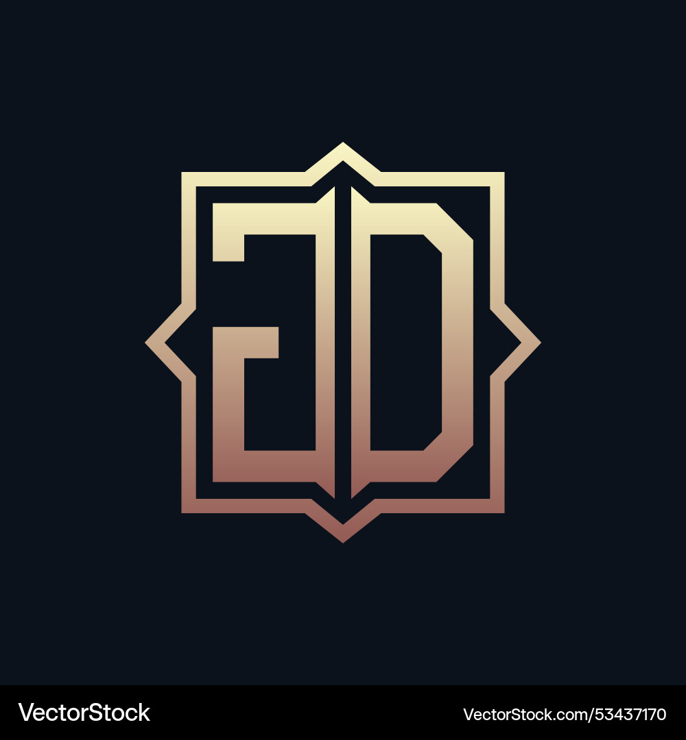Luxury initial jd monogram logo design elegant Vector Image