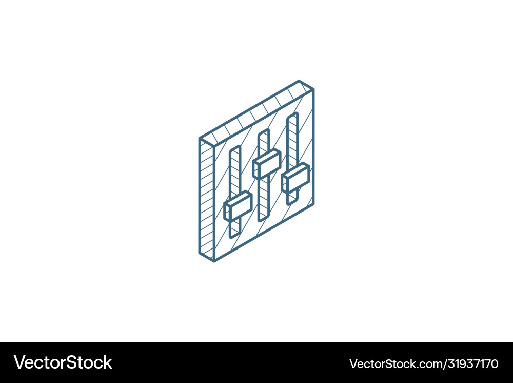 Mixer setup isometric icon 3d line art technical Mixer setup isometric icon 3d line art technical vector image