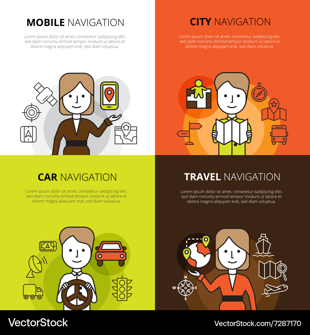 Mobile Navigation Icons vector image