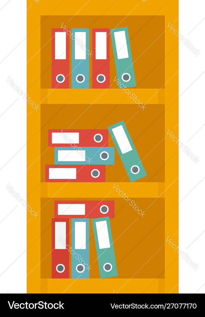 Office shelf folder icon flat style Office shelf folder icon flat style vector image