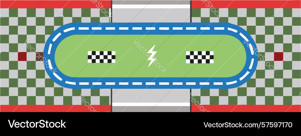 Overhead view of circular race track dynamic vector image