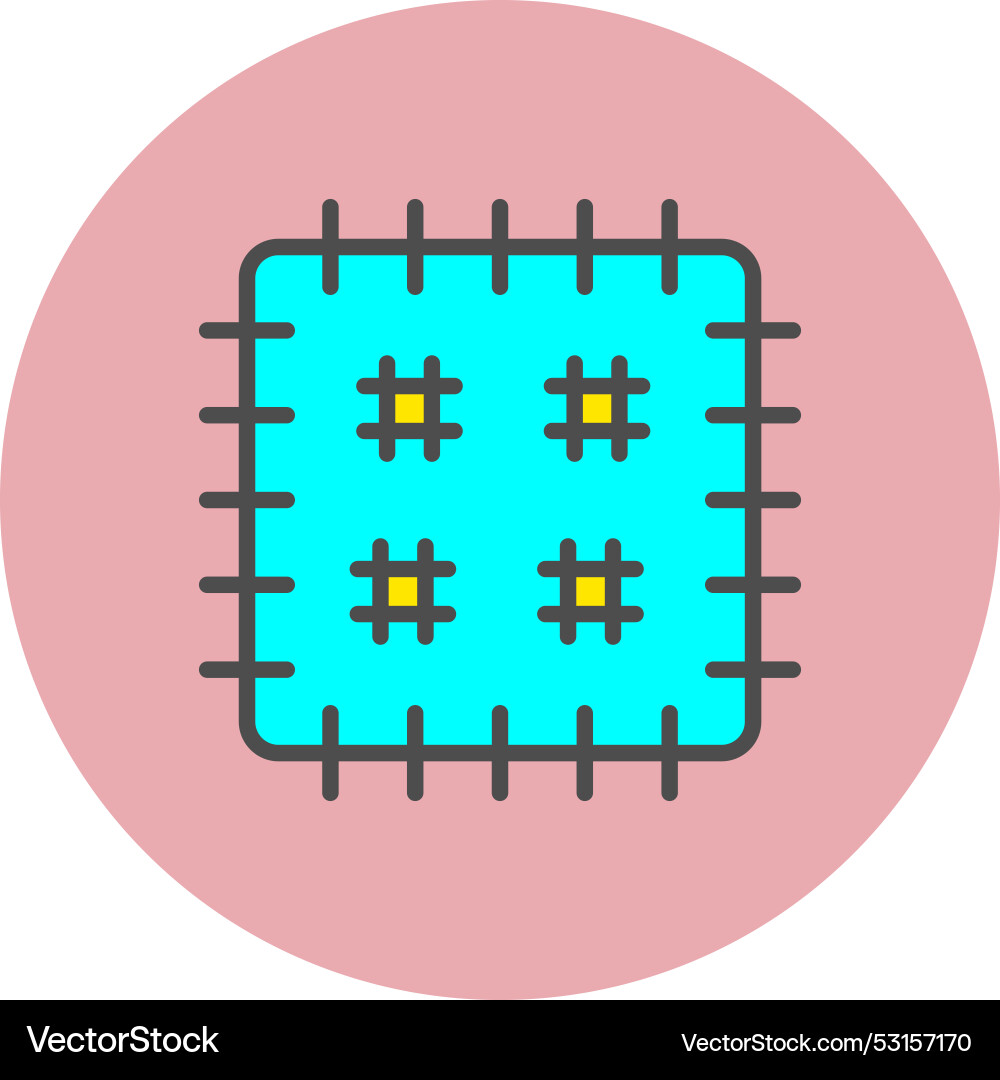 Patch line filled circle icon Vector Image