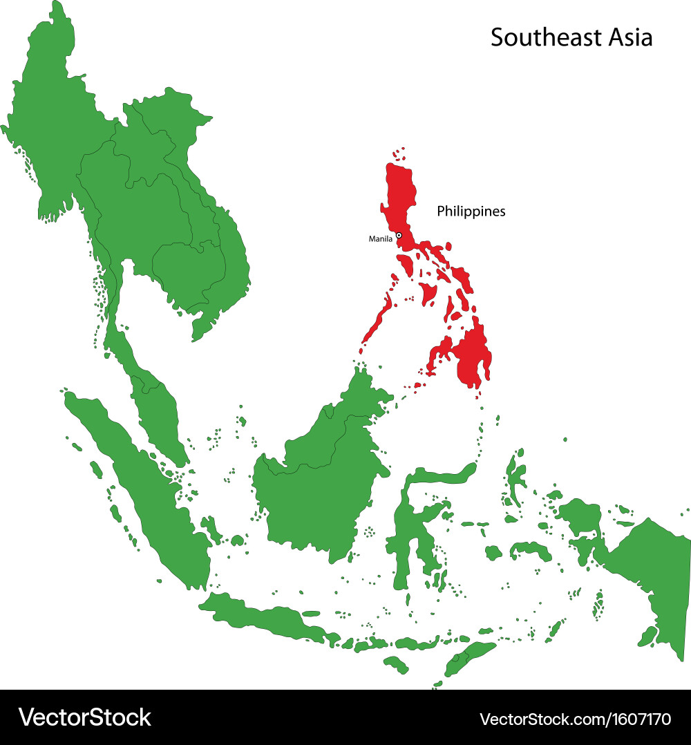 Philippines map Royalty Free Vector Image - VectorStock