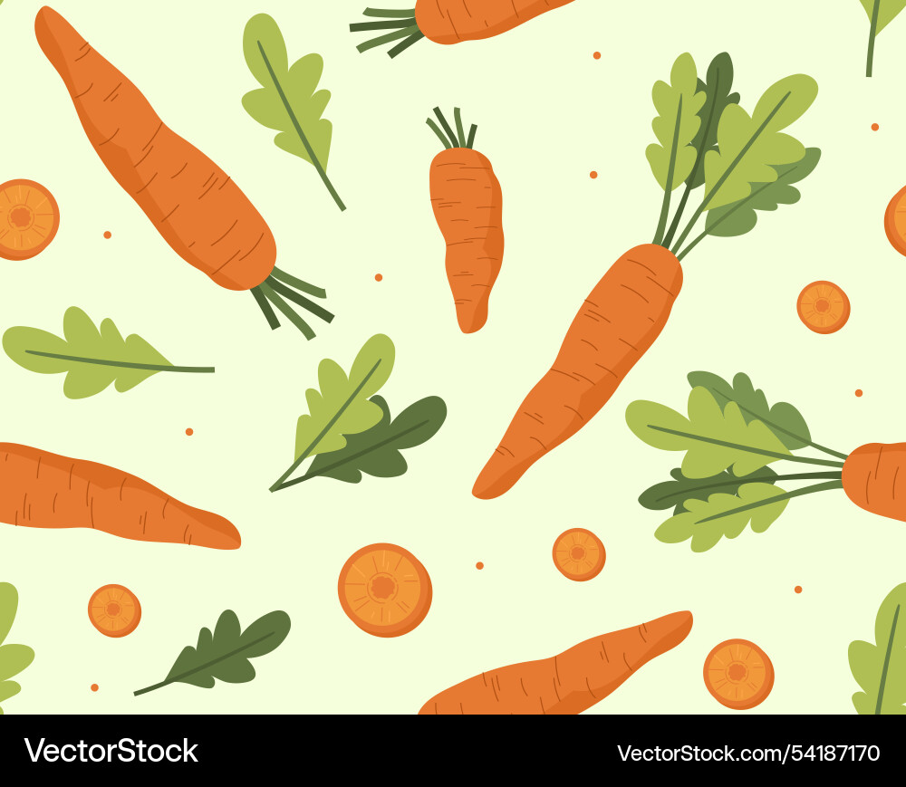 Seamless pattern with carrots repeating design vector image
