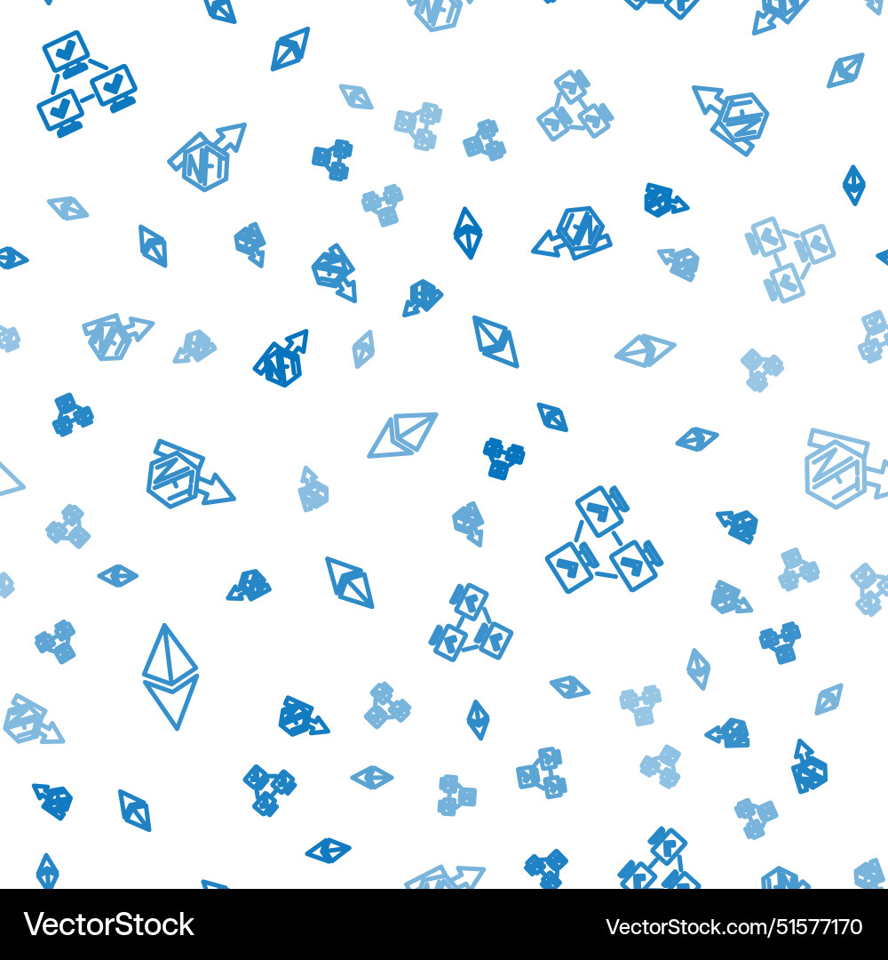 Set line ethereum eth nft blockchain technology Set line ethereum eth nft blockchain technology vector image