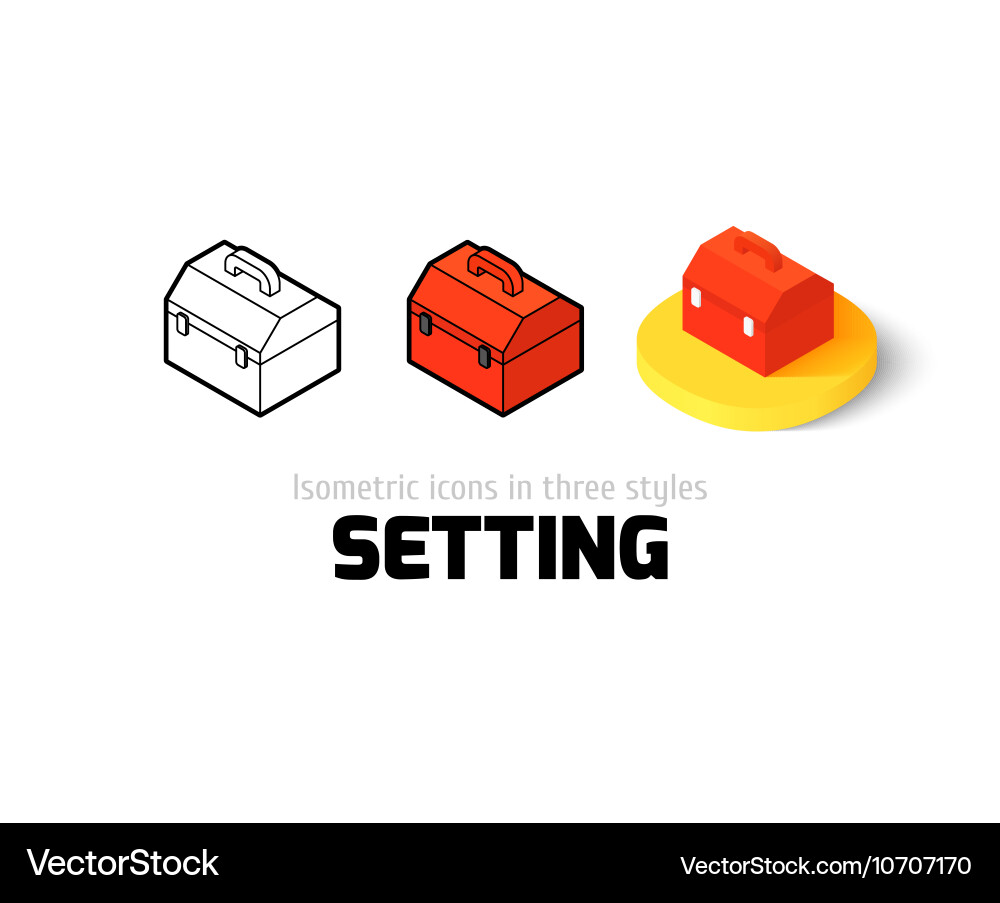 Setting icon in different style Vector Image