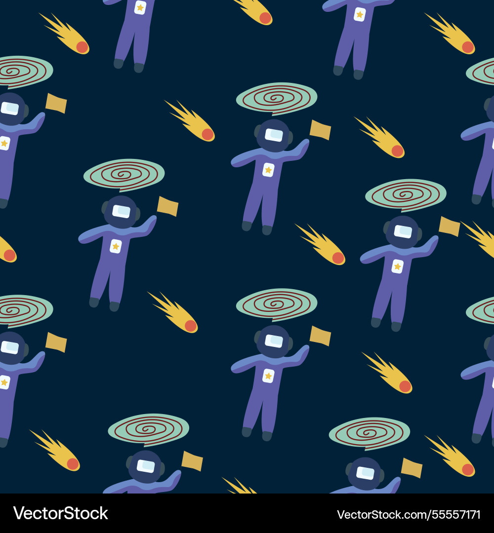 A seamless pattern of astronauts with flags A seamless pattern of astronauts with flags Vector Image