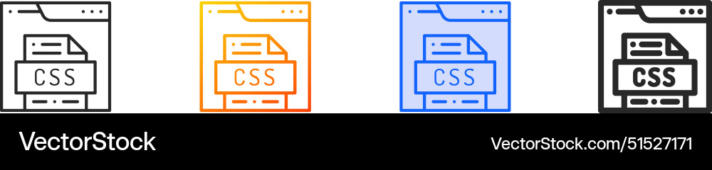 Css iconthin linear gradient blue stroke and bold Css iconthin linear gradient blue stroke and bold vector image