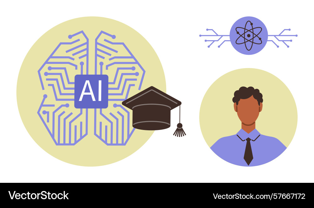 Artificial intelligence learning concept Artificial intelligence learning concept vector image