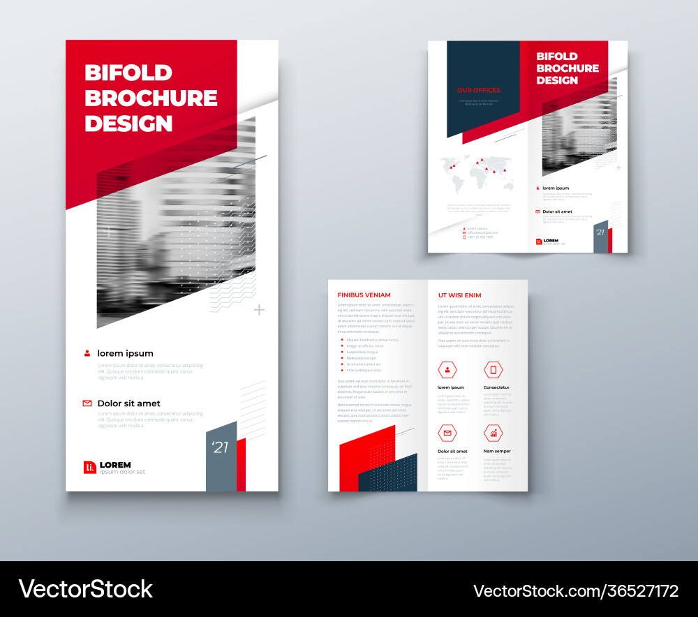 Bi fold brochure or flyer design with circle Bi fold brochure or flyer design with circle vector image