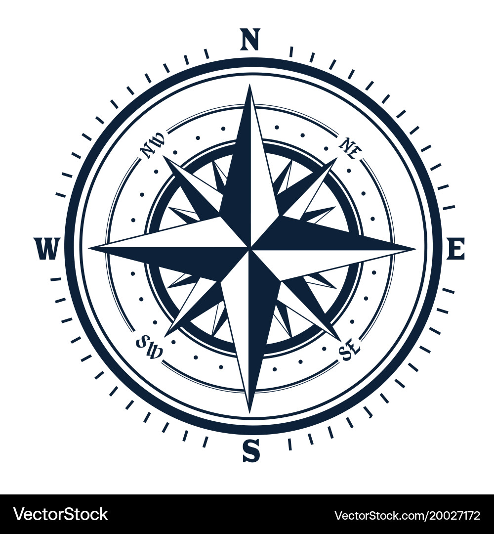 Classic Compass Rose Icon Vector Image