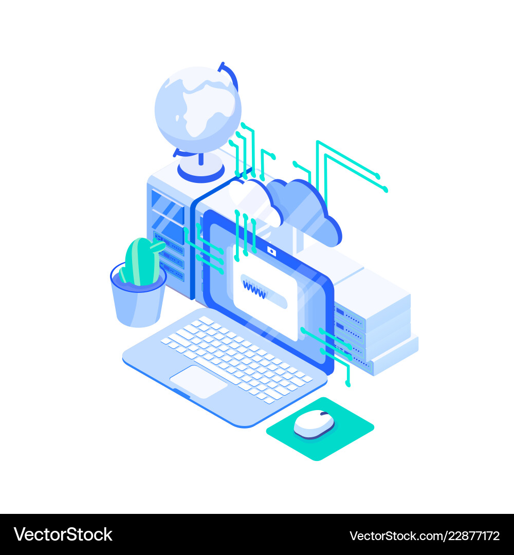 Cloud Computing Servers Globe vector image
