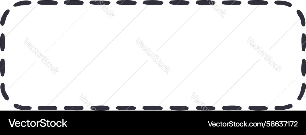 Dashed Line Rectangle Frame Vector Image