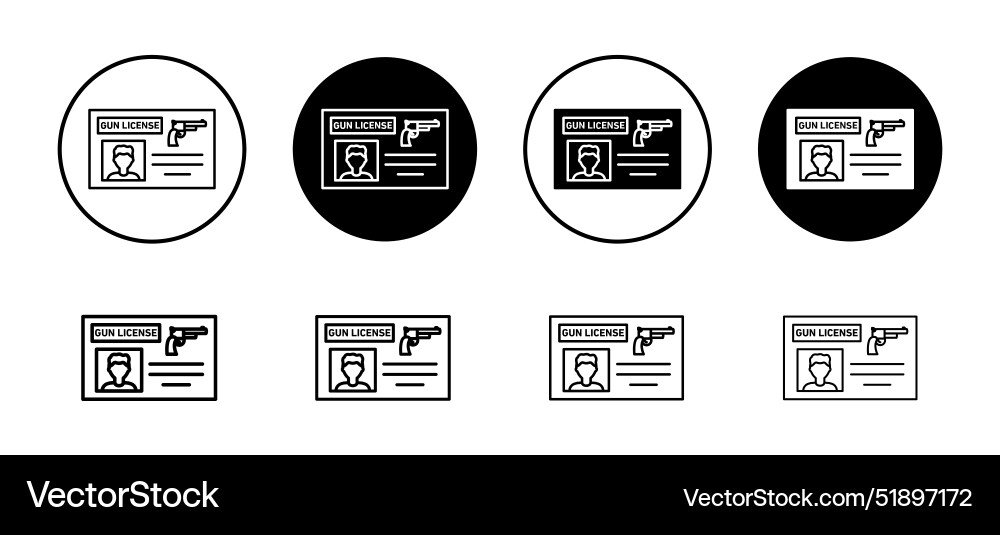 Gun license icon representing firearm regulations Vector Image