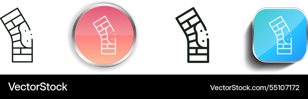 Knee pads icon thin linear regular and button Knee pads icon thin linear regular and button vector image