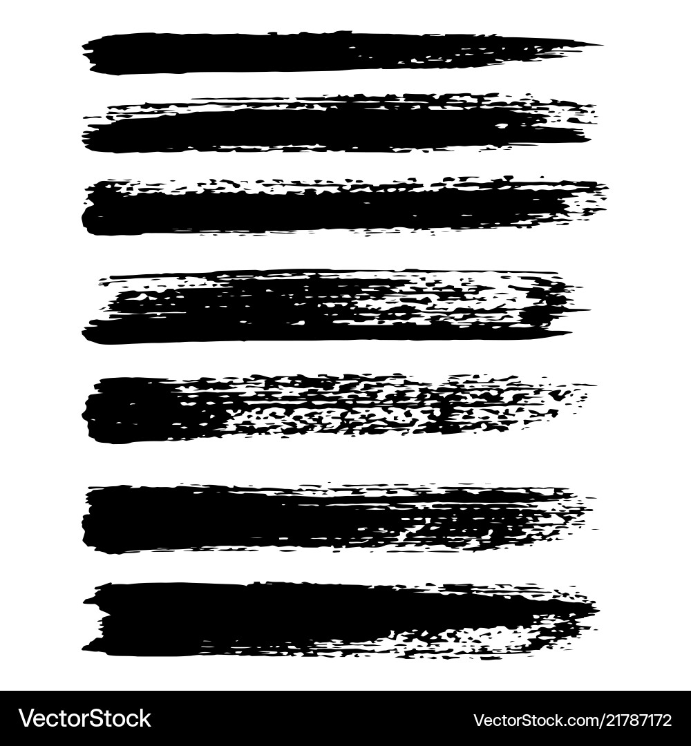 Set of grunge brush strokes oil brushes Set of grunge brush strokes oil brushes vector image