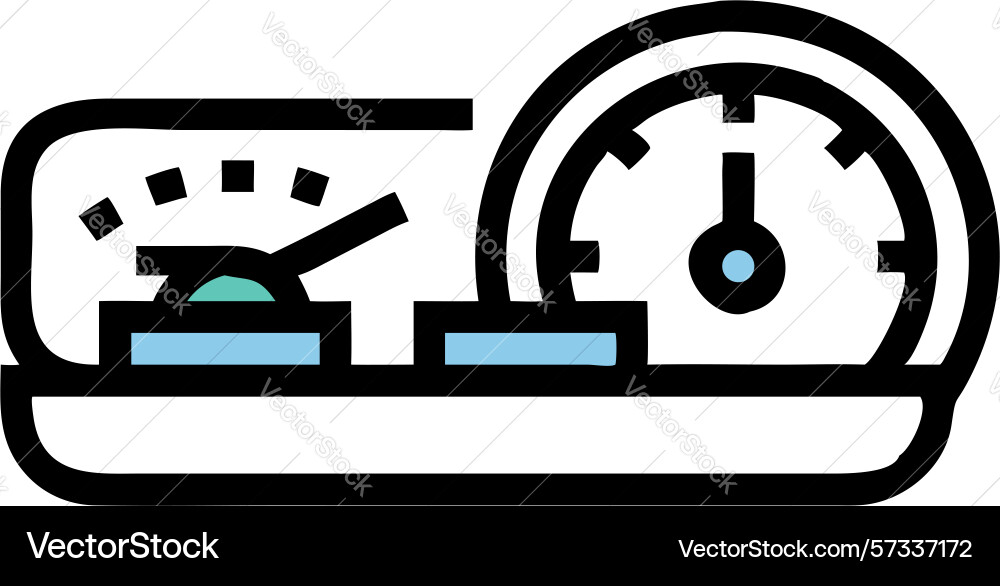 Speedometer icon with gear and dial performance Vector Image