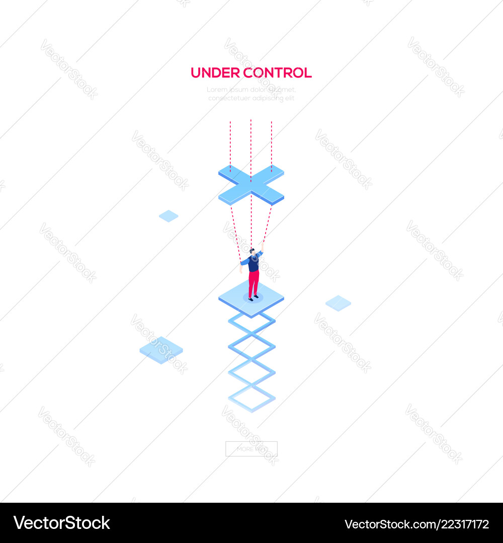 Under control - modern isometric web banner Under control - modern isometric web banner vector image