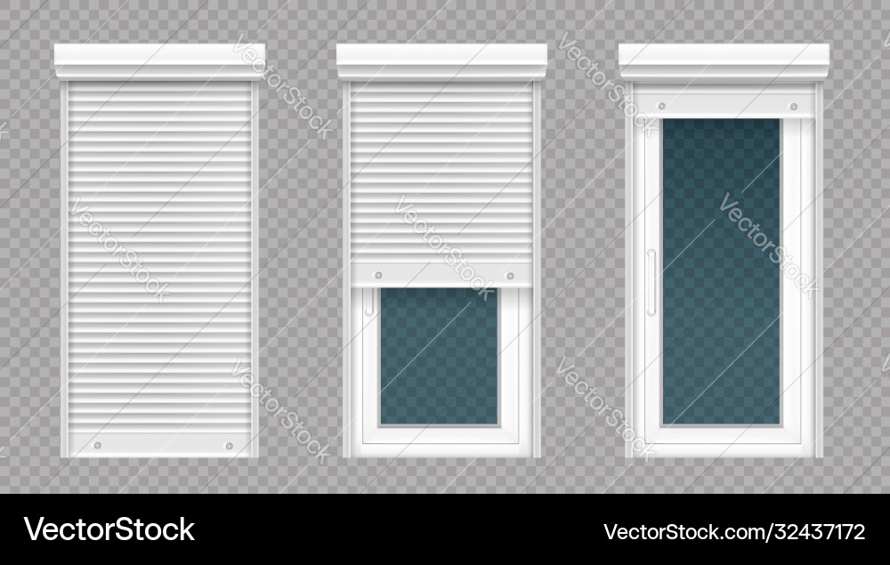 White Rolling Shutter Window vector image
