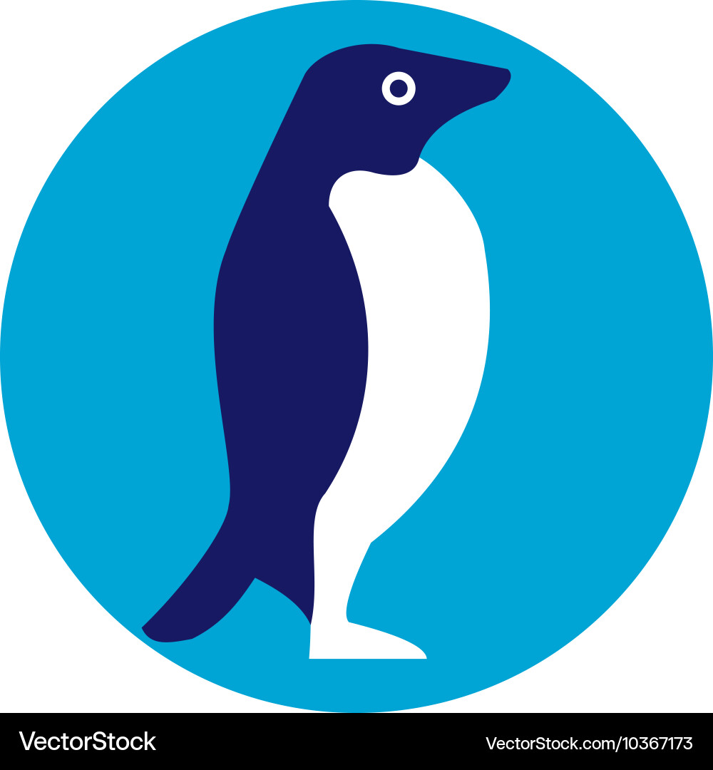 Adelie penguin circle retro vector image