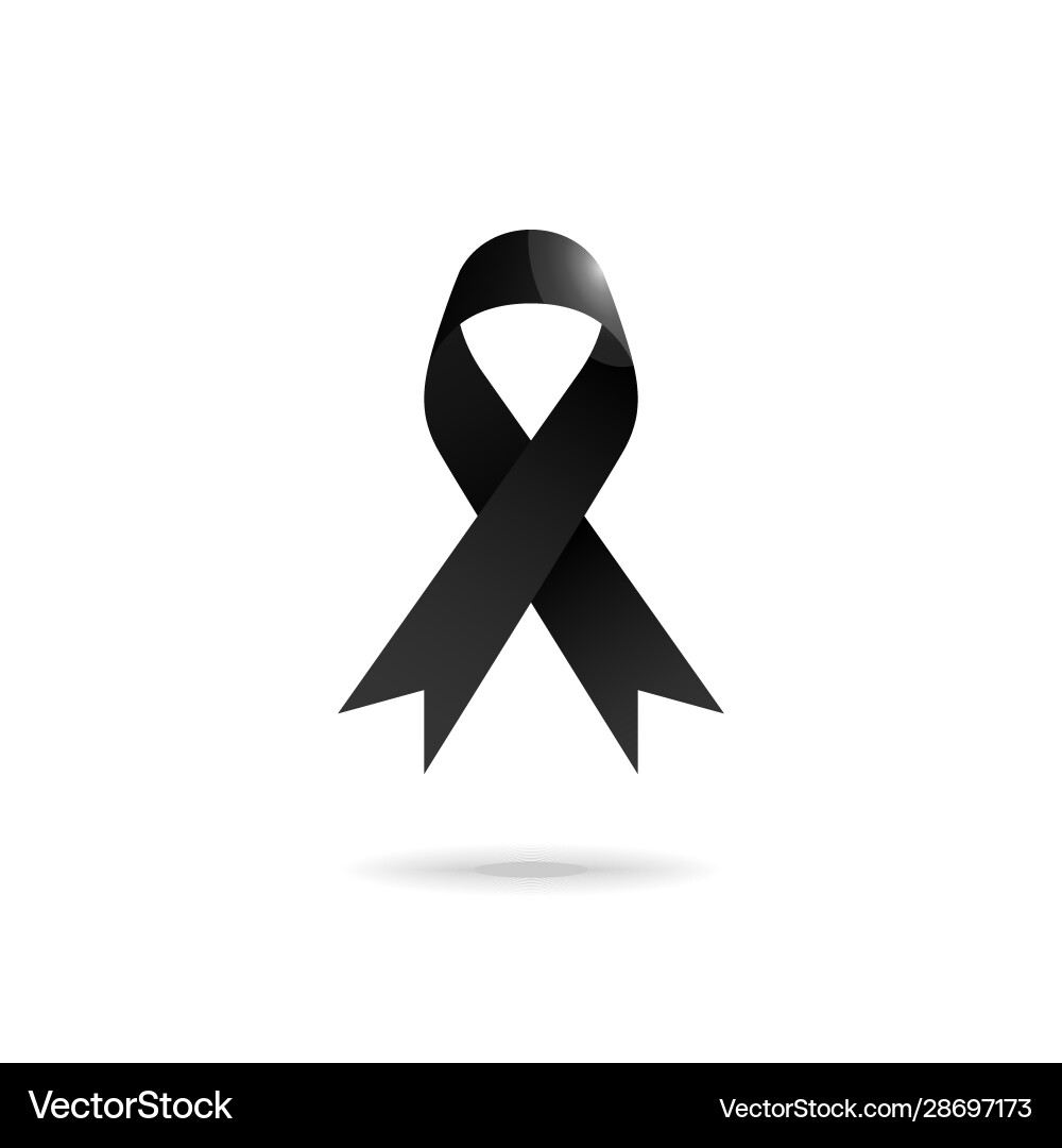 Black Awareness Ribbon Symbol vector image