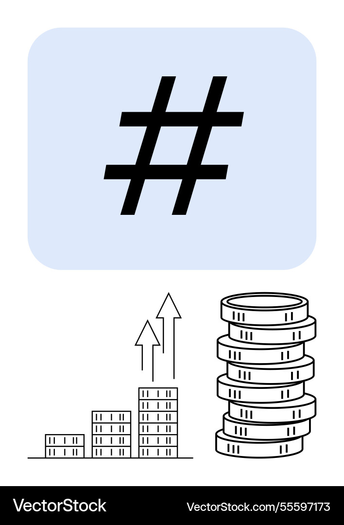 Metadata tag with growing bar graph and currency Metadata tag with growing bar graph and currency vector image