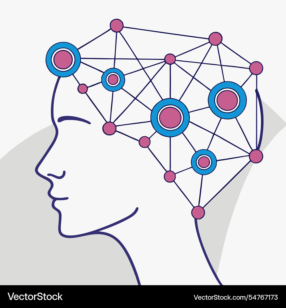 Neurale Netzknoten miteinander verbundene Wege vektorbild