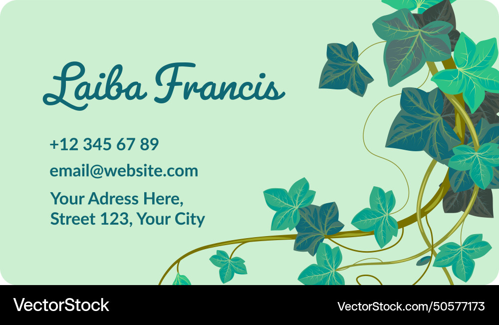 Personal information on business card template Vector Image