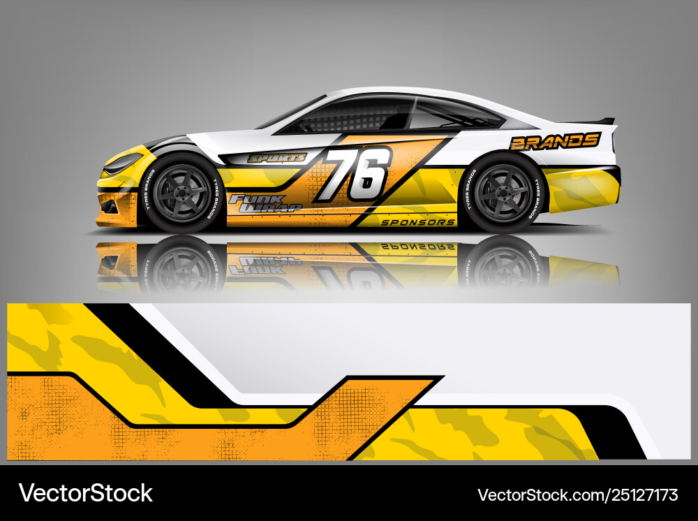 Racing Stripe Car Wrap Vector Image