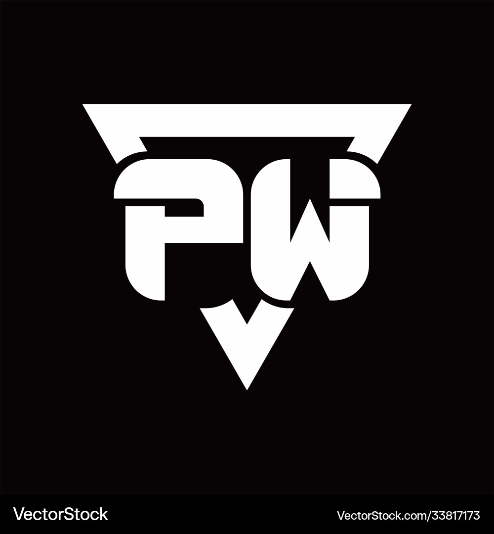 Rounded Triangle Monogram - PW vector image