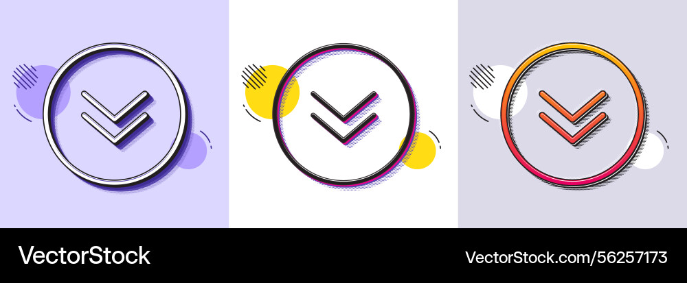 Scroll down button line icon scrolling screen Vector Image