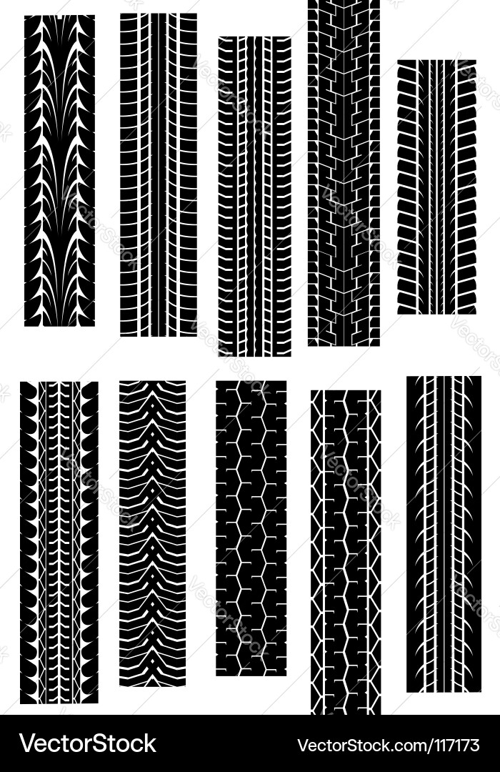 Tire tread patterns vector image