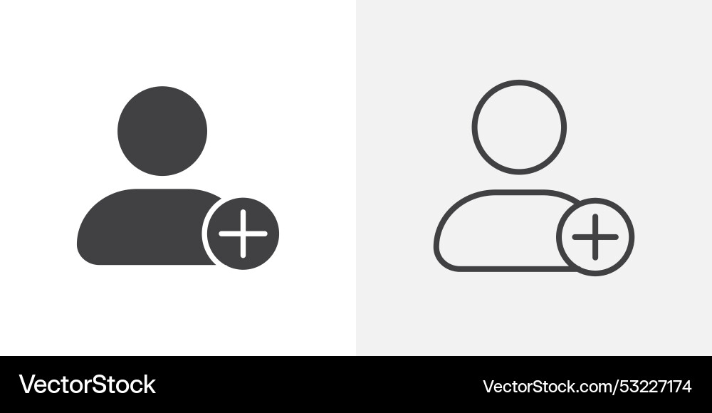 Add user icon flat and simple set design Add user icon flat and simple set design Vector Image