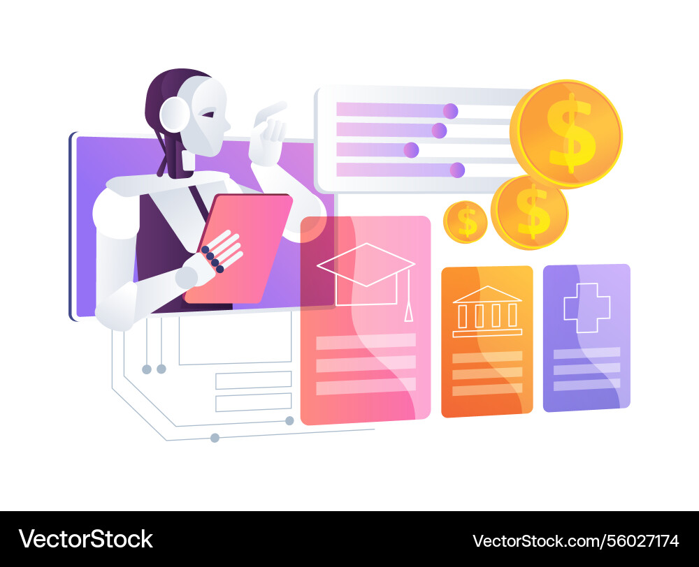 Ai-optimized resource allocation abstract concept Ai-optimized resource allocation abstract concept Vector Image
