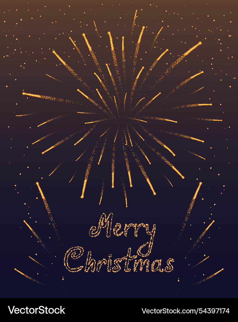 Christmas holiday greeting card design fireworks Vector Image
