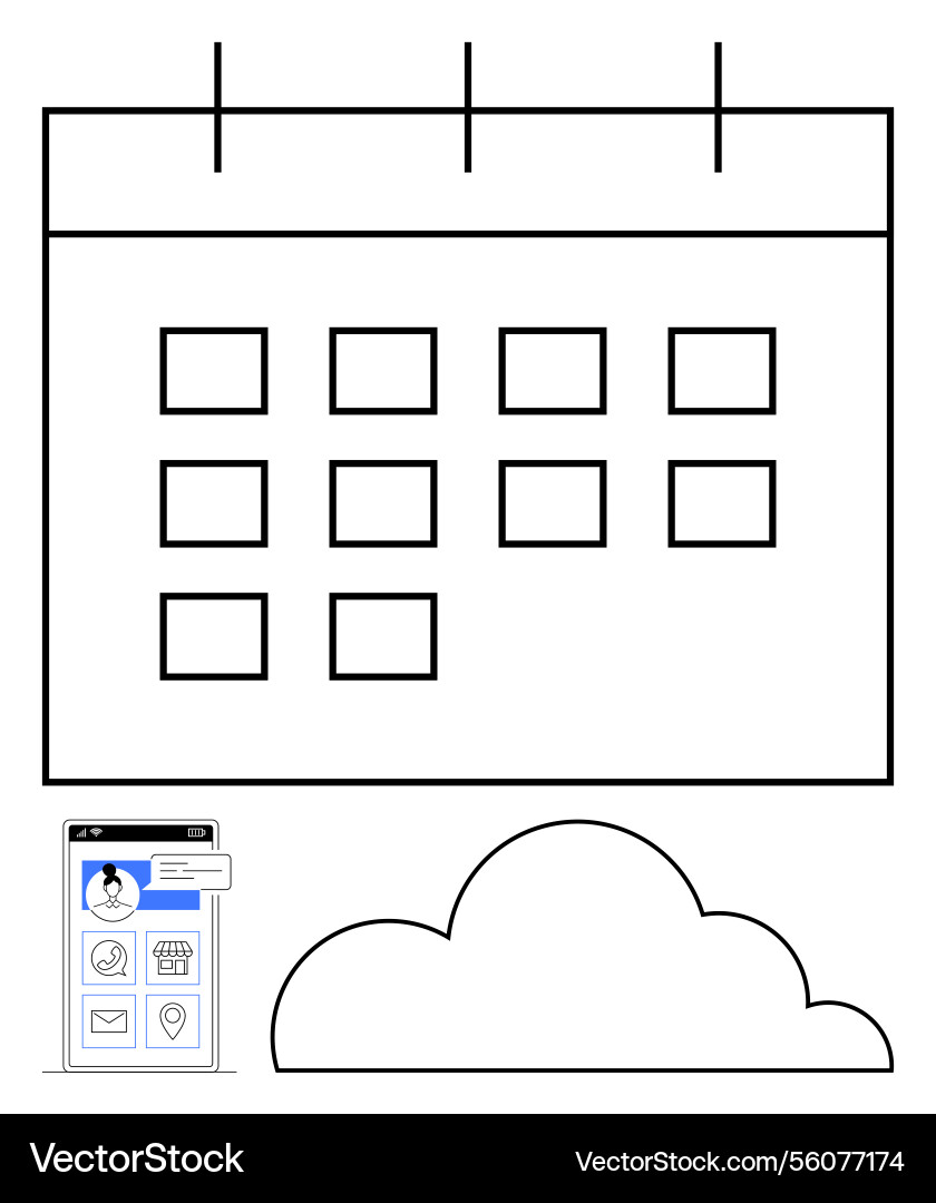 Digital scheduling app with calendar interface Digital scheduling app with calendar interface vector image
