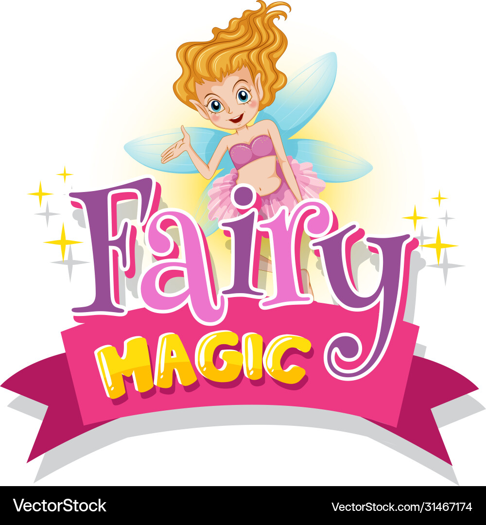 Fairy Magic Font - Word Fairy Magic Vektorbild