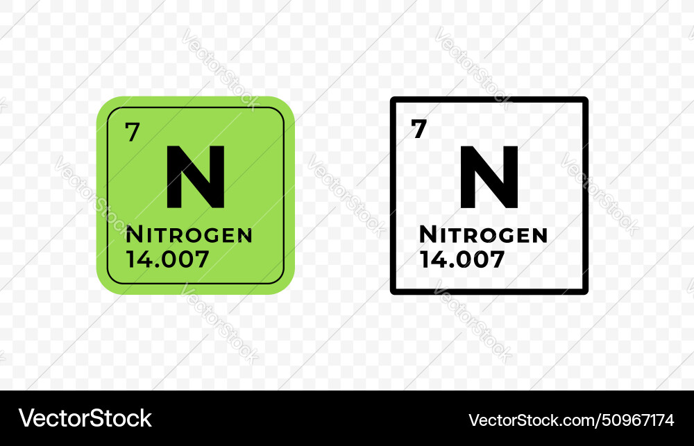 N2 Table Nitrogen perdiodic table of elements design Vector Image